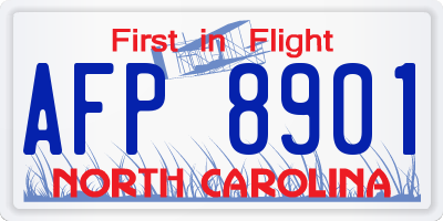 NC license plate AFP8901
