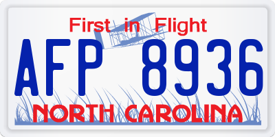 NC license plate AFP8936