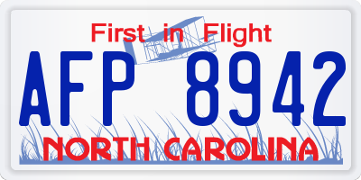 NC license plate AFP8942