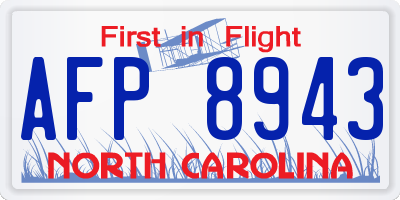 NC license plate AFP8943