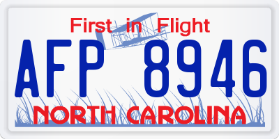 NC license plate AFP8946