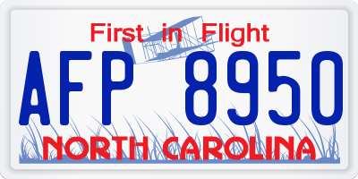 NC license plate AFP8950