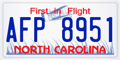 NC license plate AFP8951
