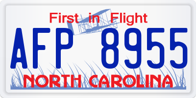 NC license plate AFP8955