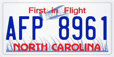 NC license plate AFP8961