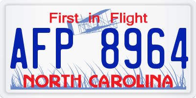 NC license plate AFP8964