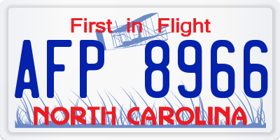 NC license plate AFP8966