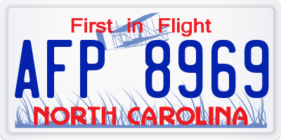 NC license plate AFP8969