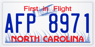 NC license plate AFP8971