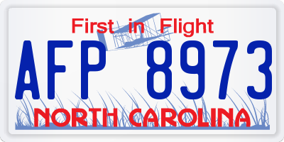 NC license plate AFP8973