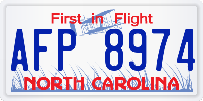 NC license plate AFP8974