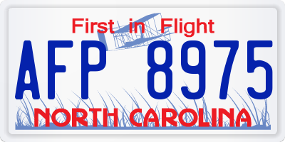 NC license plate AFP8975