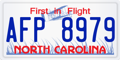 NC license plate AFP8979
