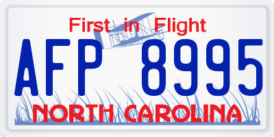 NC license plate AFP8995