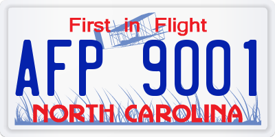 NC license plate AFP9001