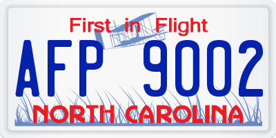 NC license plate AFP9002