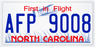 NC license plate AFP9008