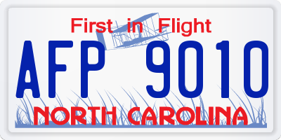 NC license plate AFP9010