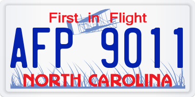 NC license plate AFP9011