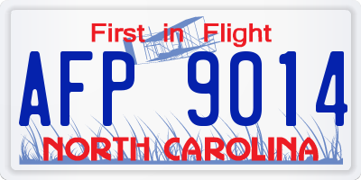 NC license plate AFP9014