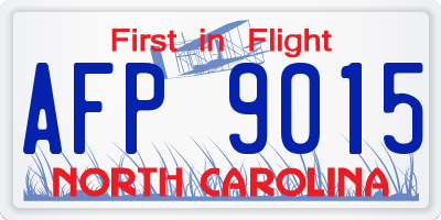NC license plate AFP9015