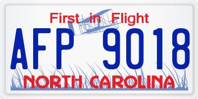 NC license plate AFP9018