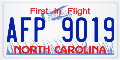 NC license plate AFP9019