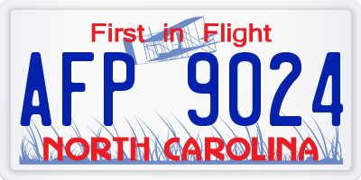 NC license plate AFP9024
