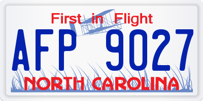 NC license plate AFP9027
