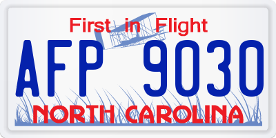 NC license plate AFP9030