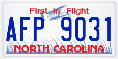 NC license plate AFP9031