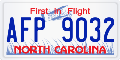 NC license plate AFP9032