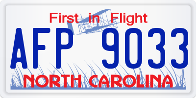 NC license plate AFP9033