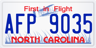 NC license plate AFP9035