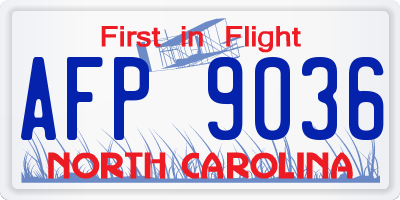 NC license plate AFP9036