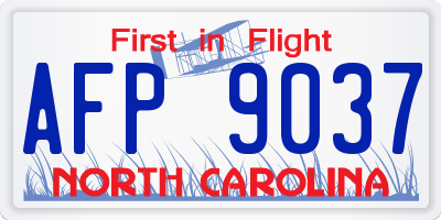 NC license plate AFP9037