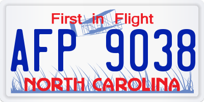 NC license plate AFP9038