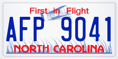 NC license plate AFP9041