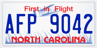 NC license plate AFP9042