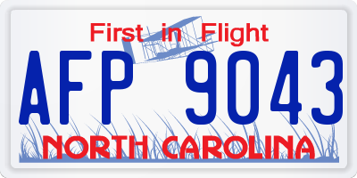 NC license plate AFP9043