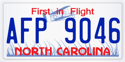 NC license plate AFP9046