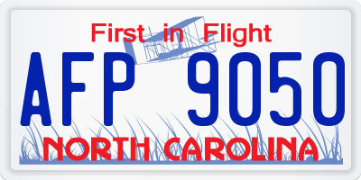 NC license plate AFP9050