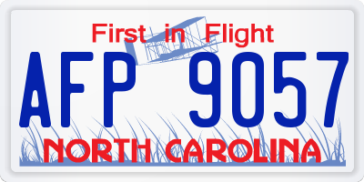 NC license plate AFP9057