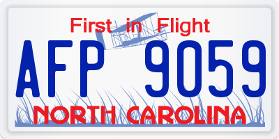 NC license plate AFP9059