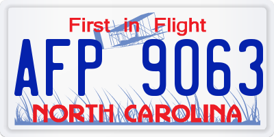 NC license plate AFP9063