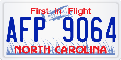 NC license plate AFP9064