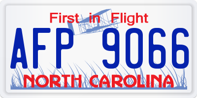 NC license plate AFP9066
