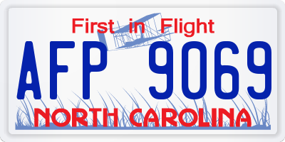 NC license plate AFP9069
