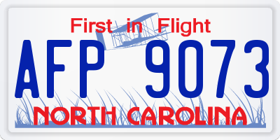 NC license plate AFP9073