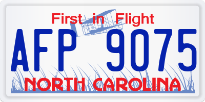 NC license plate AFP9075